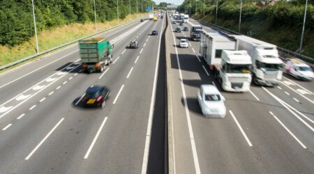 motorway with trucks